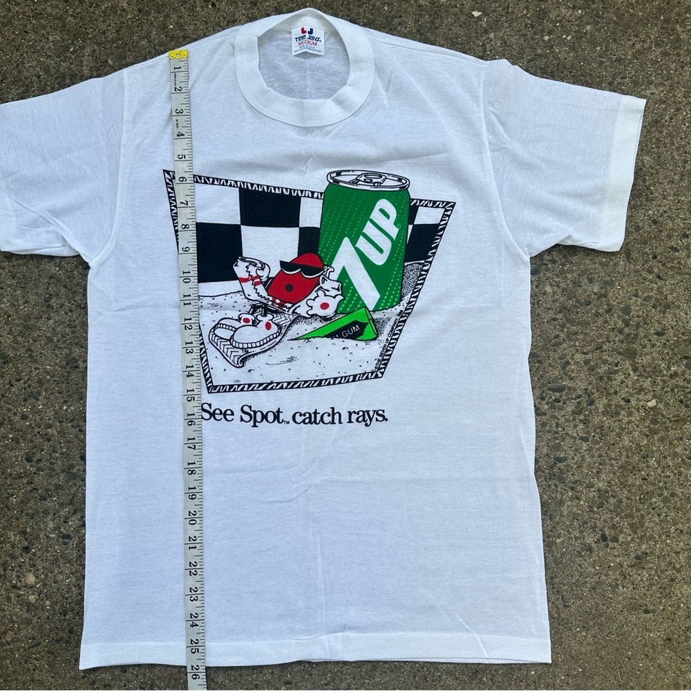 VTG Seven Up 7Up See Spot Catch Rays Single Stitch T-Shirt Size Medium 1988 - Picture 5 of 11